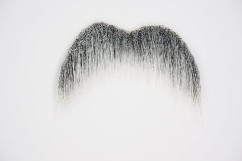 Mustaches Self Adhesive Fake Mustache, Novelty, Horseshoe False Facial Hair, Costume Accessory for Adults, Gray with White Color - Image 4